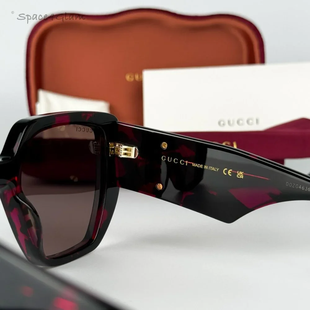 NEW Gucci GG0956S 008 Havana Violet Brown Cat Eye Unisex Sunglasses GG 0956S - Picture 6 of 7
